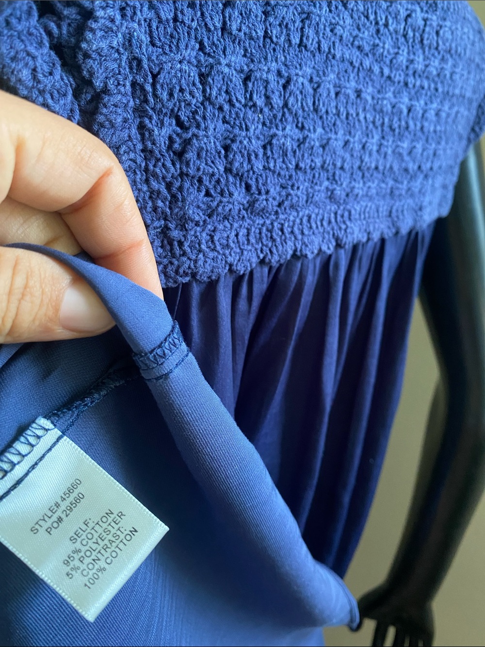 Skies Are Blue Crochet Yoke Sleeveless Blue Tunic - Picture 10 of 10